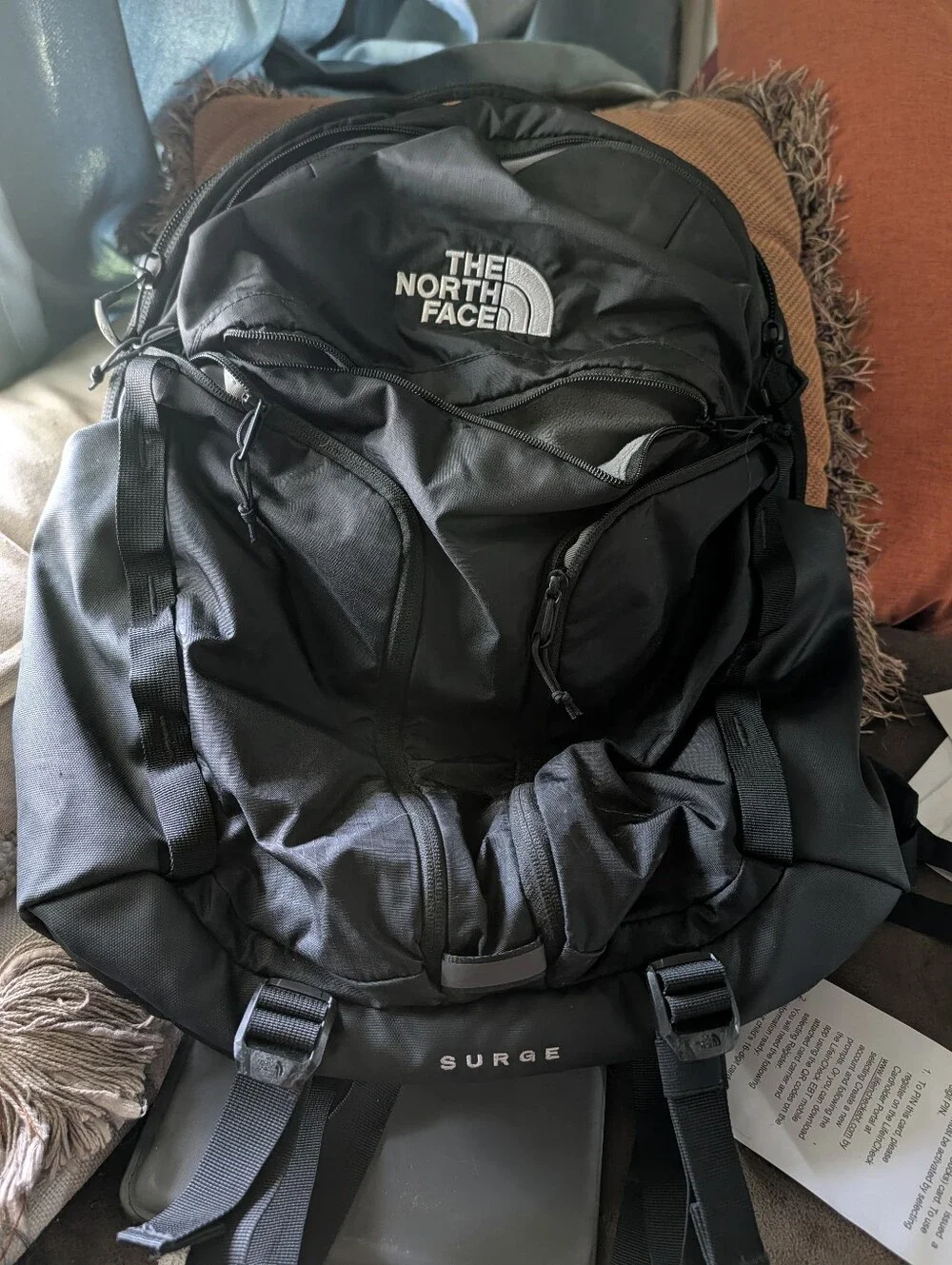 The North Face Black Surge Backpack with Logo